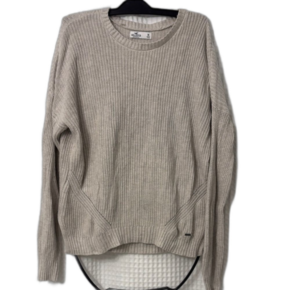 Hollister Cream Crew Neck Sweater with Relaxed Fit Size M - Picture 1 of 5